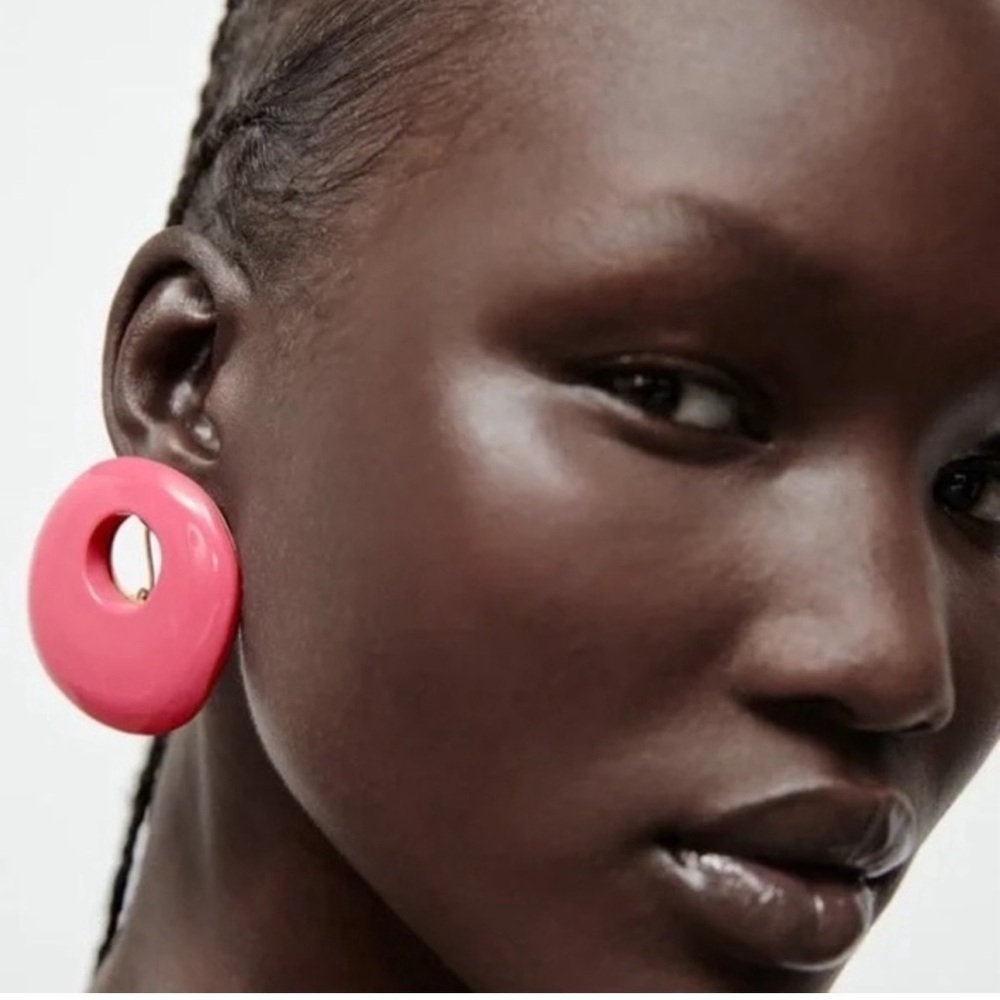 Pink Acrylic Earrings